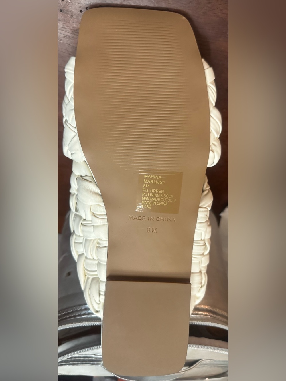 Steve Madden MARINA Woven Cream Slide Sandal Retail $79 - Picture 3 of 7